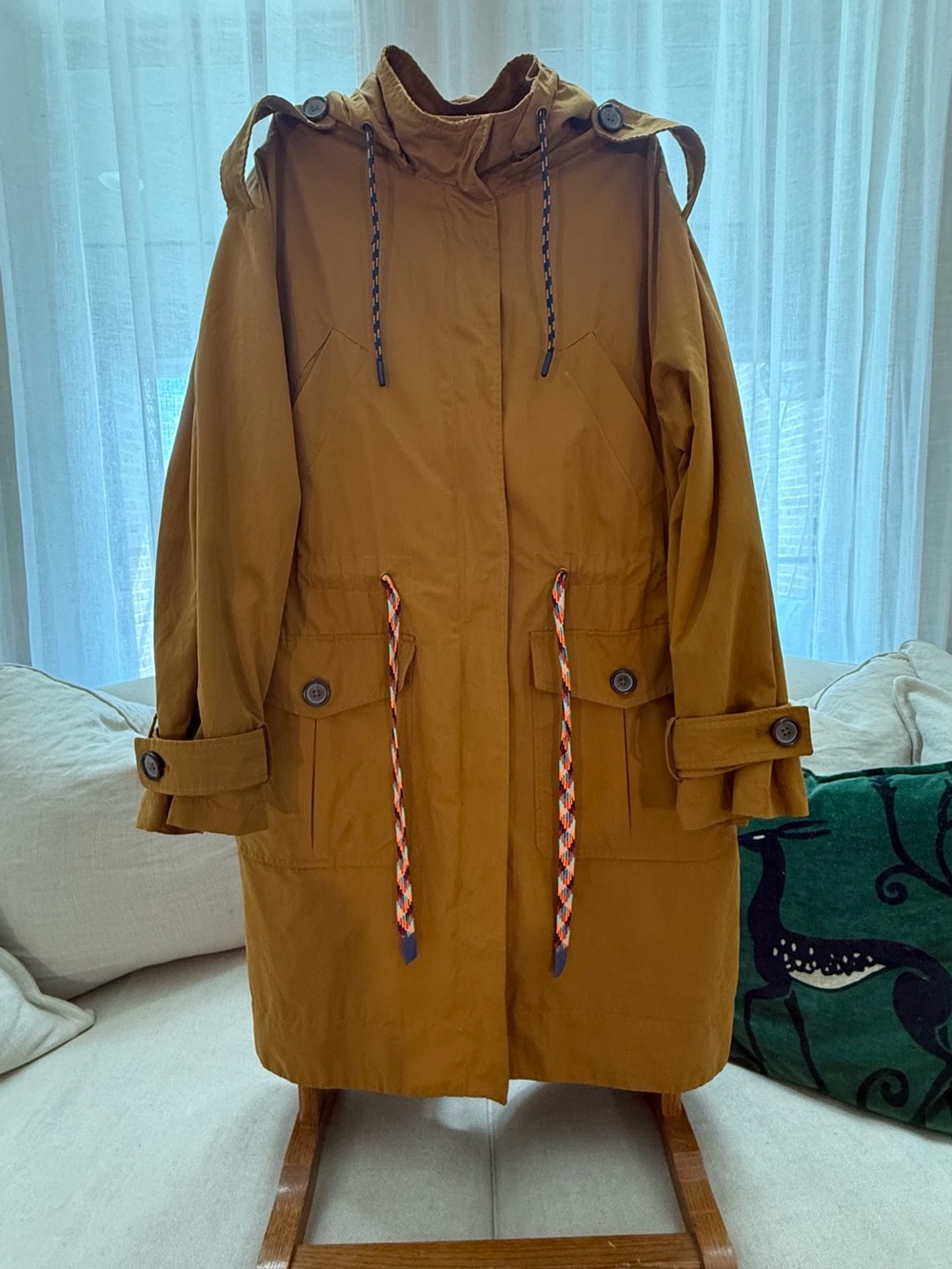 Zara Mustard Hooded Utility Jacket